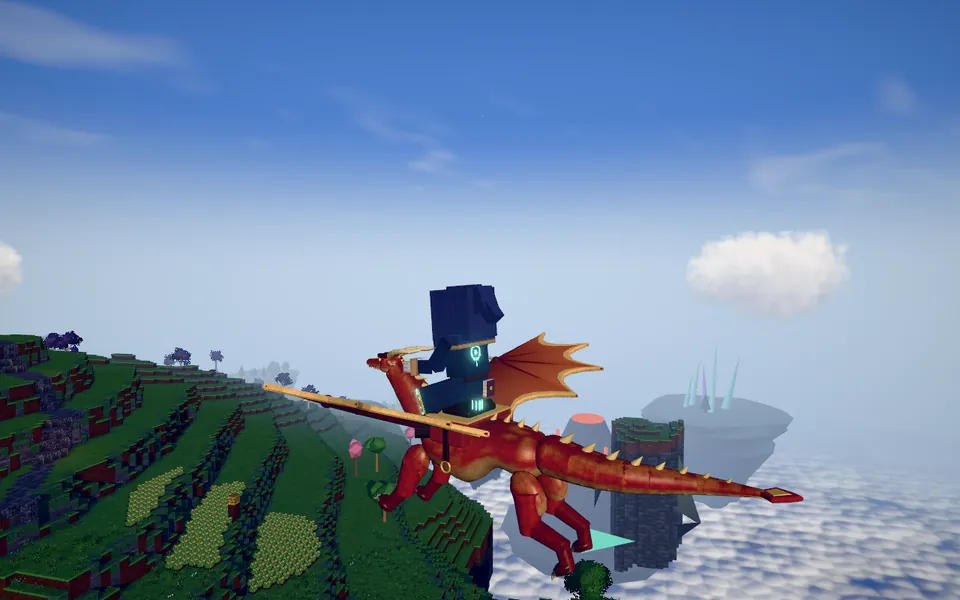 The player flying a Wyrmguard Drake over Skyport